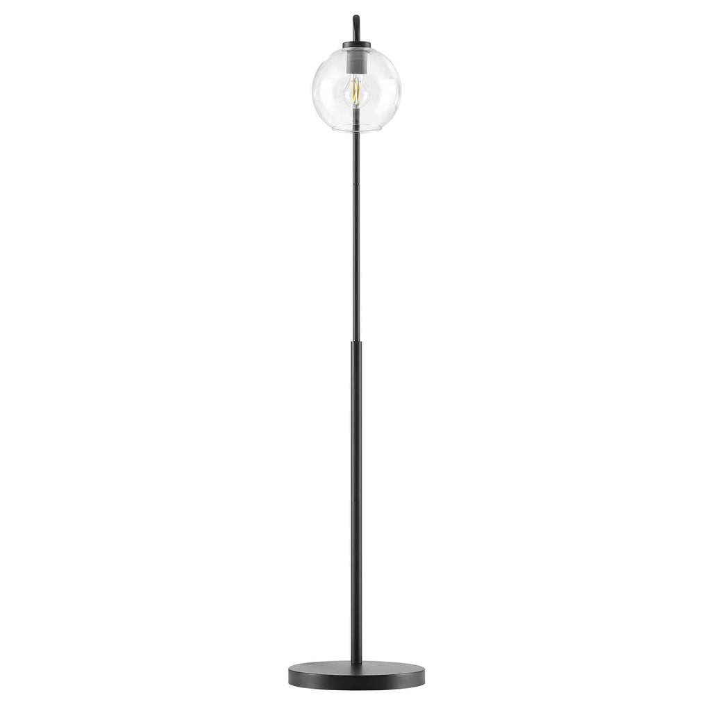 Silo Glass Globe Glass and Metal Floor Lamp - Black