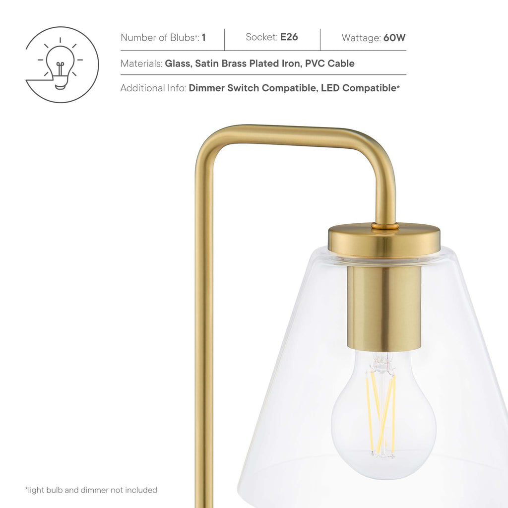 Element Glass Table Lamp - Satin Brass