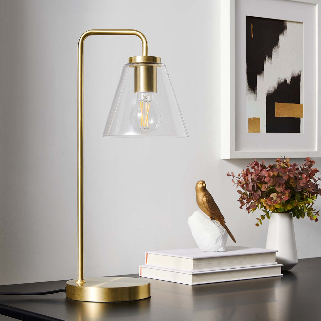 Element Glass Table Lamp - Satin Brass