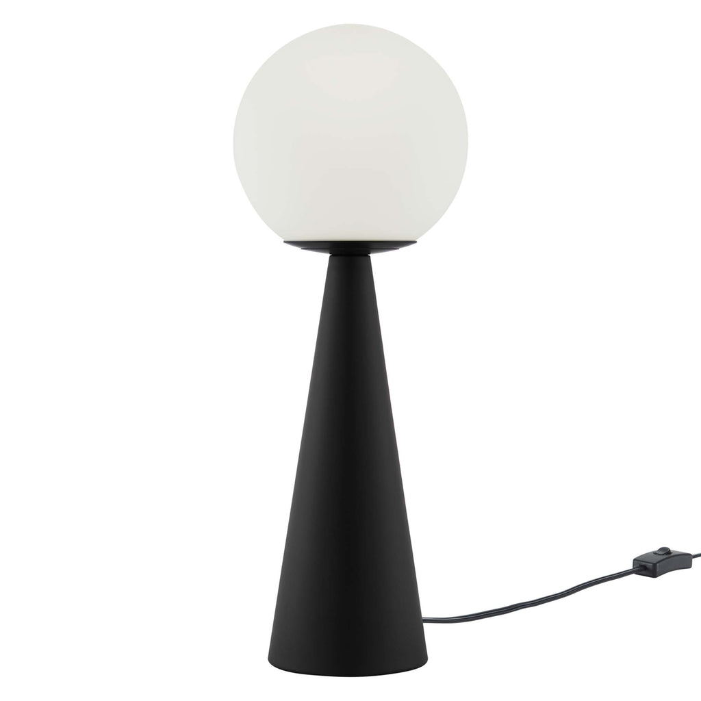 Apex Glass Globe Glass Table Lamp - White Black