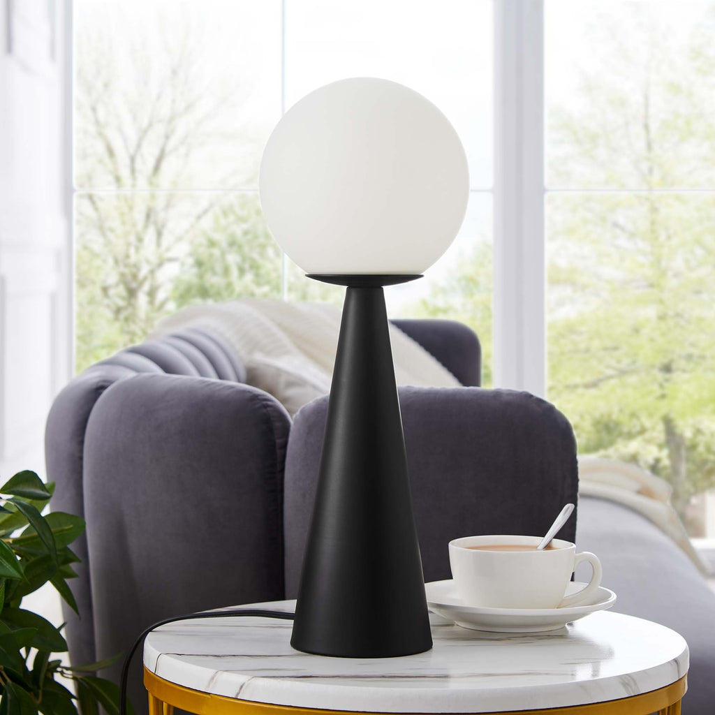 Apex Glass Globe Glass Table Lamp - White Black