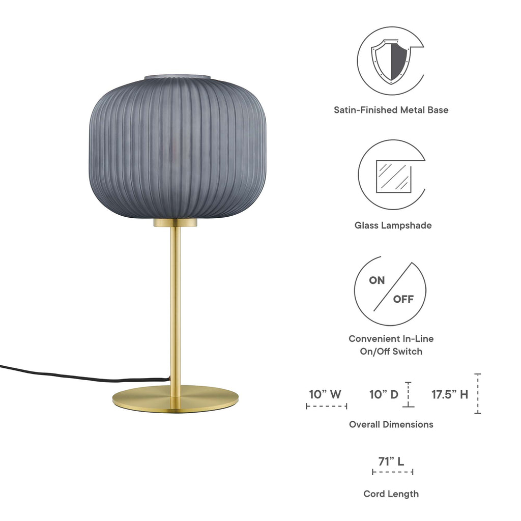 Reprise Glass Sphere Glass and Metal Table Lamp - Black Satin Brass