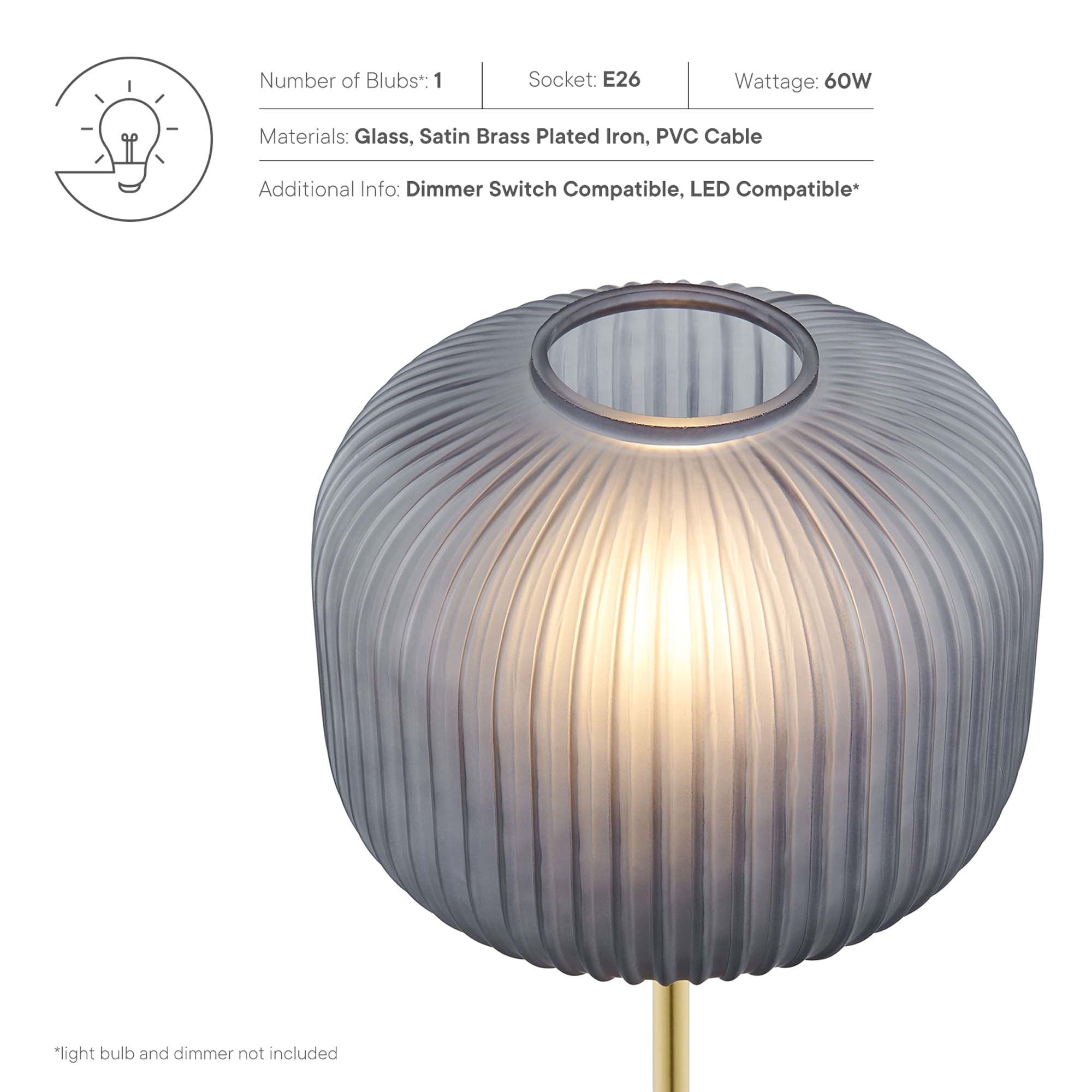 Reprise Glass Sphere Glass and Metal Table Lamp - Black Satin Brass
