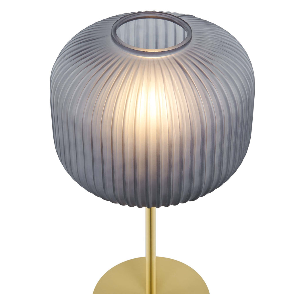 Reprise Glass Sphere Glass and Metal Table Lamp - Black Satin Brass