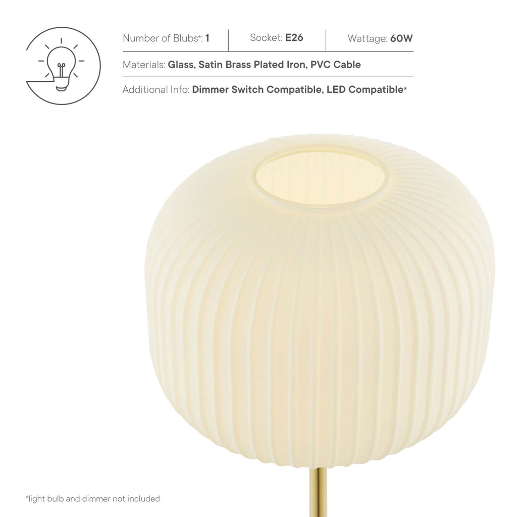 Reprise Glass Sphere Glass and Metal Table Lamp - White Satin Brass