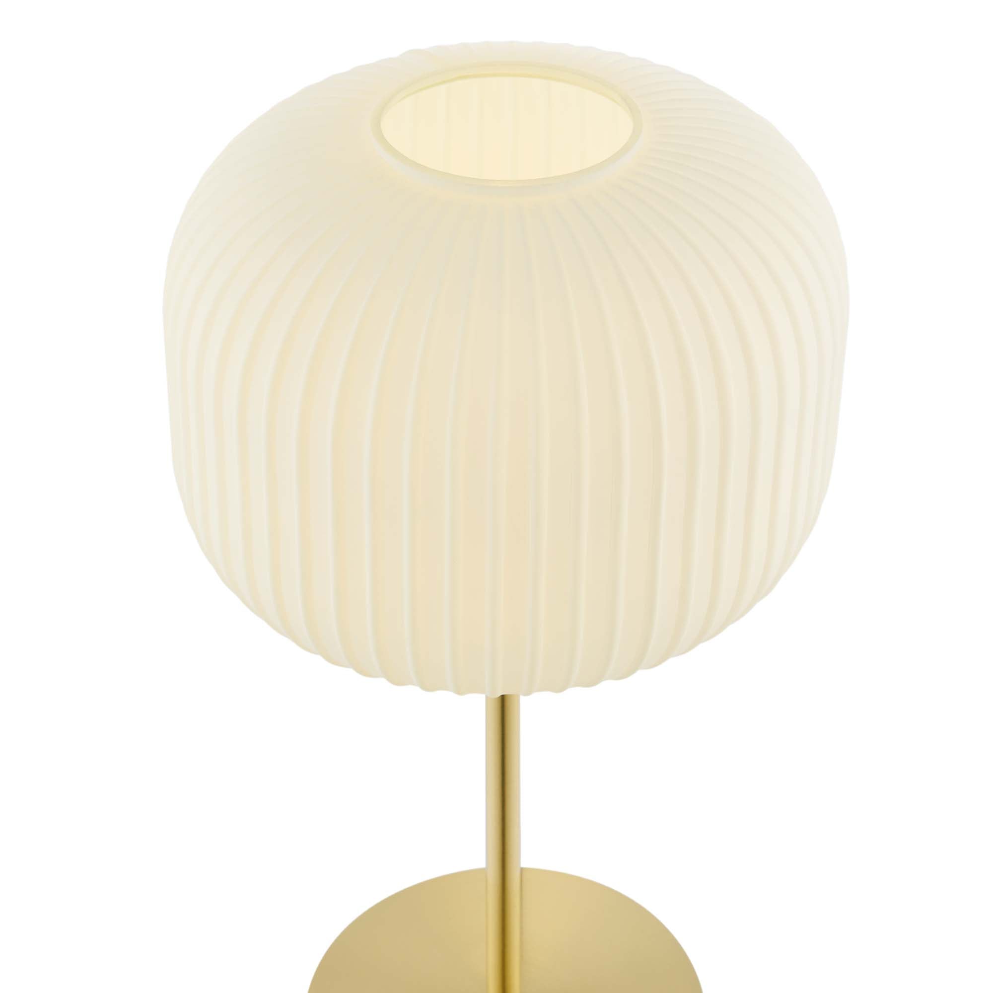 Reprise Glass Sphere Glass and Metal Table Lamp - White Satin Brass