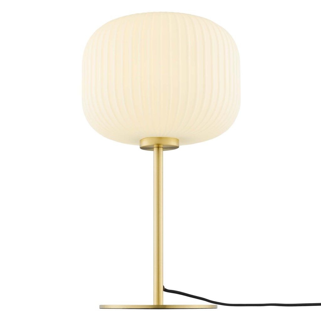 Reprise Glass Sphere Glass and Metal Table Lamp - White Satin Brass