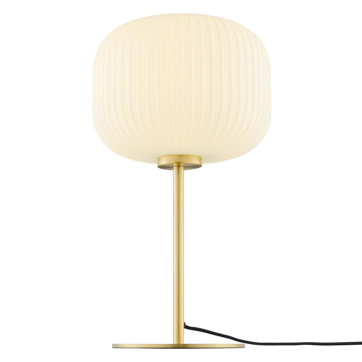 Reprise Glass Sphere Glass and Metal Table Lamp - White Satin Brass