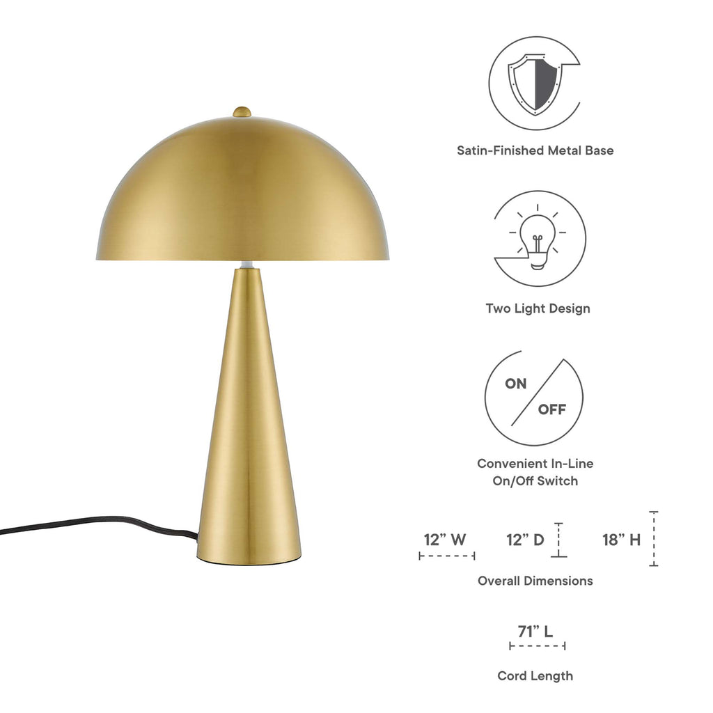Selena Metal Table Lamp - Satin Brass