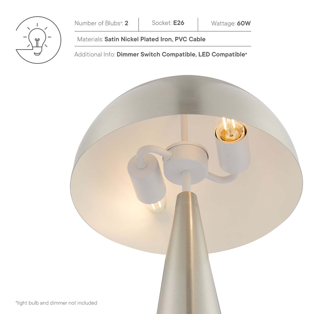 Selena Metal Table Lamp - Satin Nickel