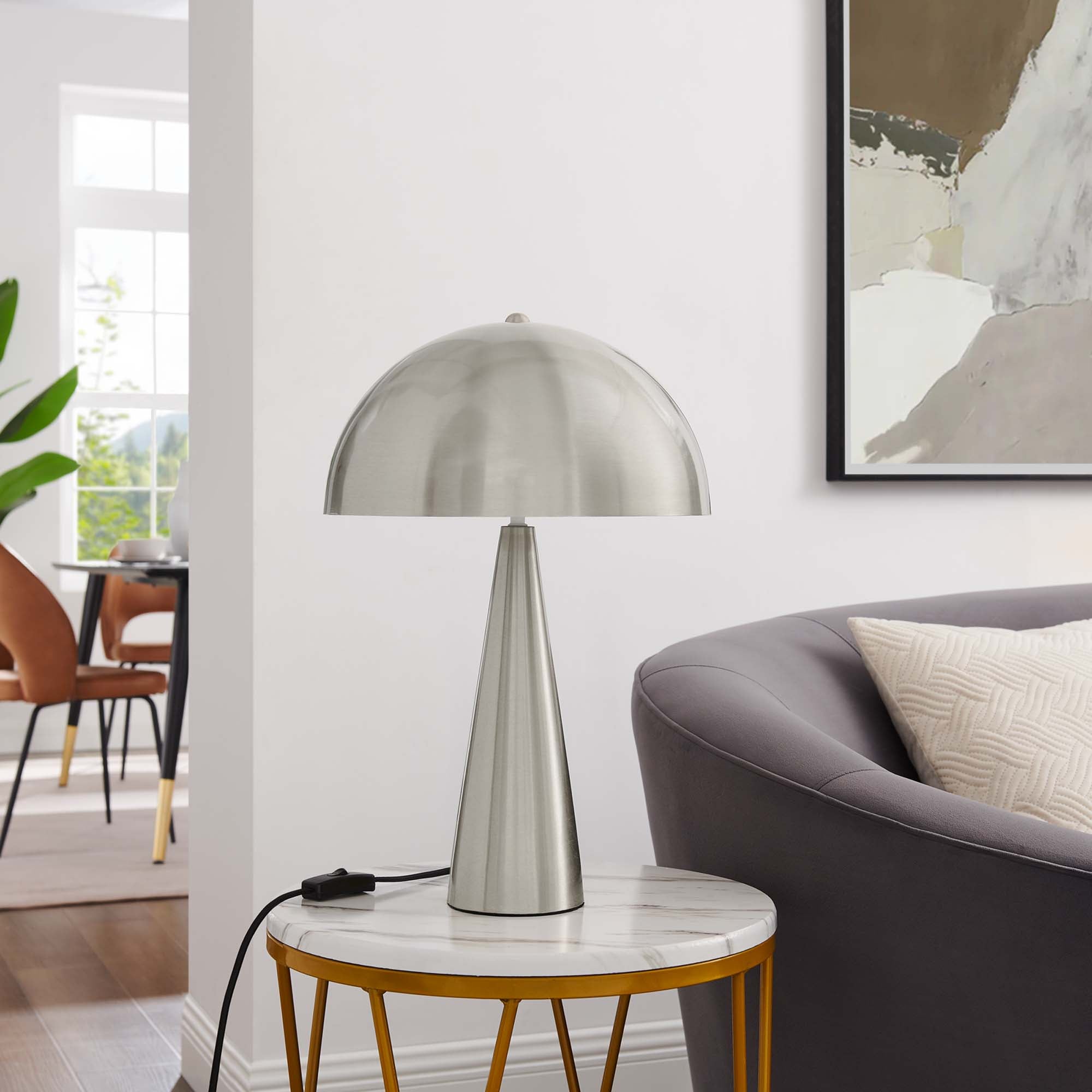 Selena Metal Table Lamp - Satin Nickel