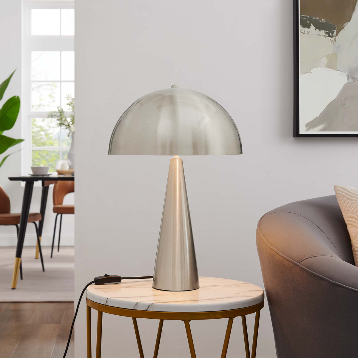 Selena Metal Table Lamp - Satin Nickel