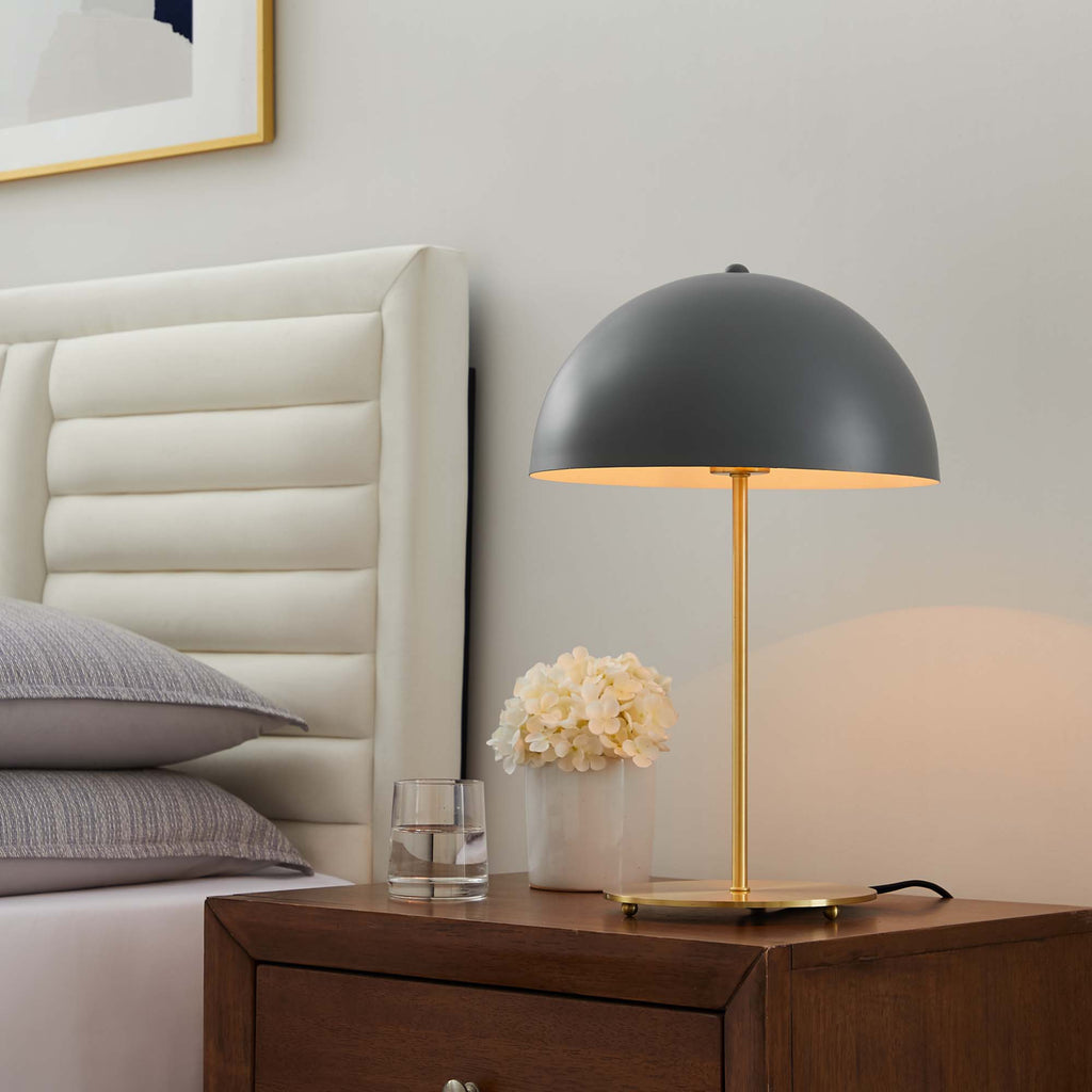 Ideal Metal Table Lamp - Gray Satin Brass