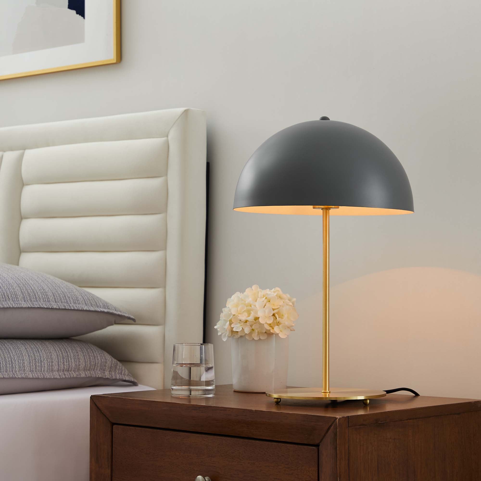 Ideal Metal Table Lamp - Gray Satin Brass