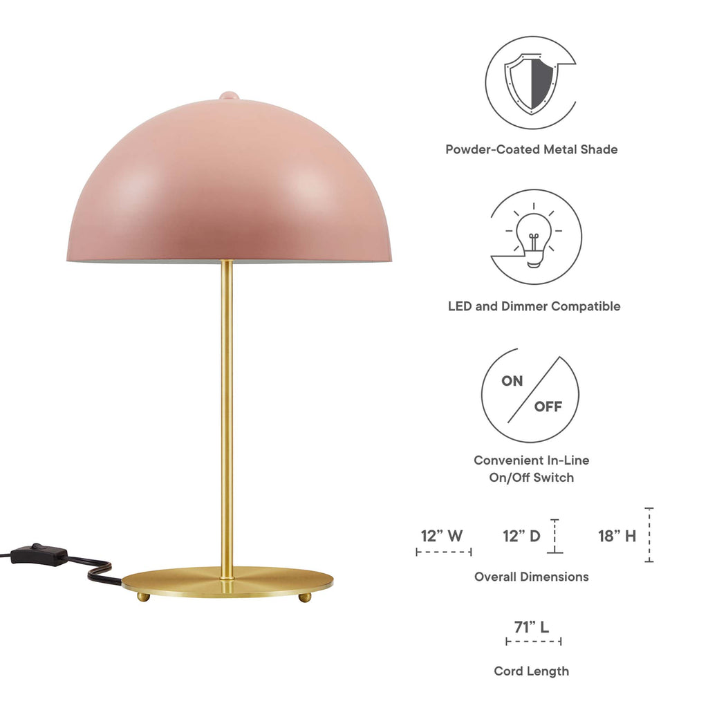 Ideal Metal Table Lamp - Pink Satin Brass