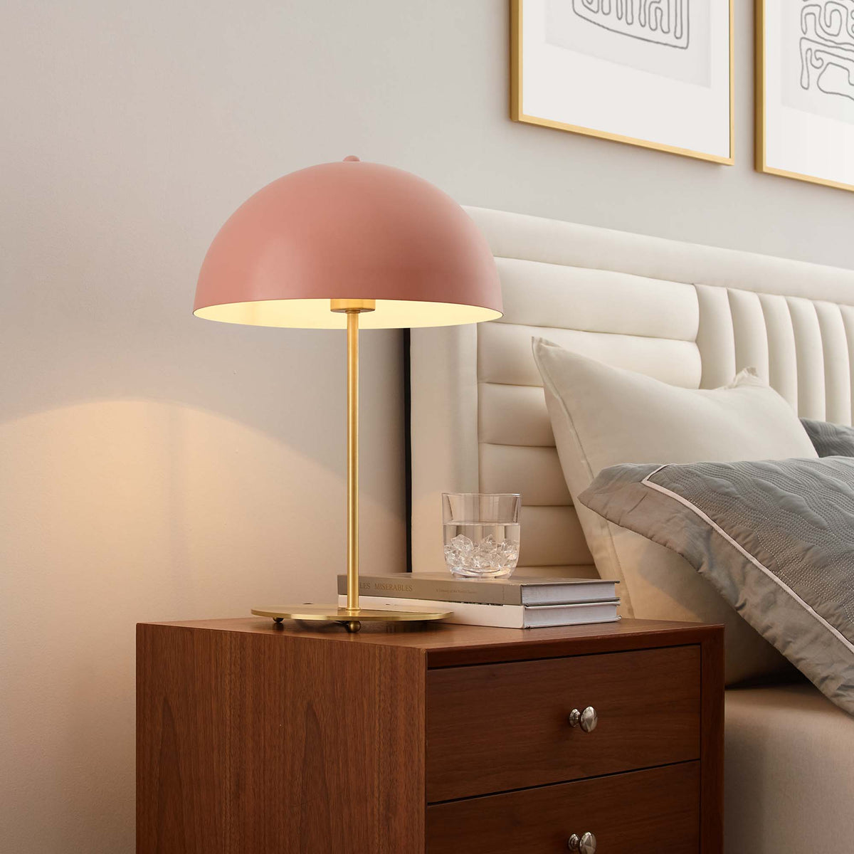 Ideal Metal Table Lamp - Pink Satin Brass