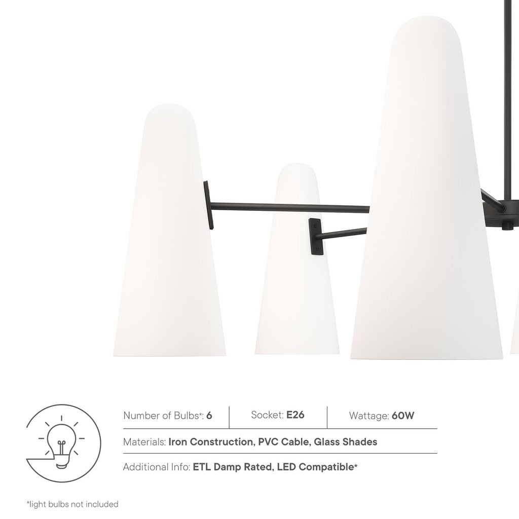 Beacon 6-Light Chandelier - Opal Black