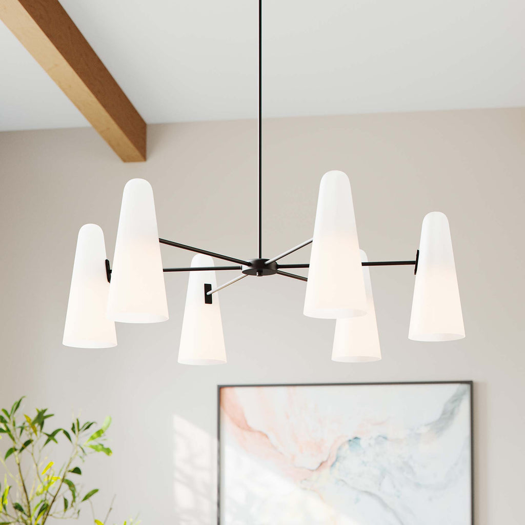 Beacon 6-Light Chandelier - Opal Black