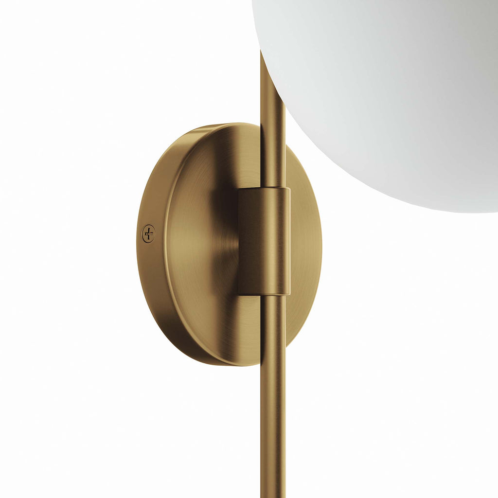 Stellar 1-Light Wall Sconce - Opal Satin Brass
