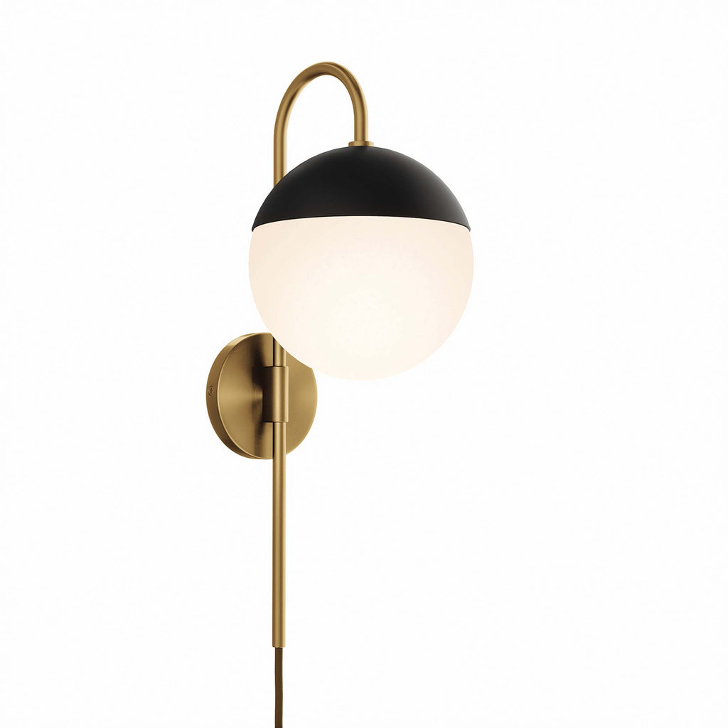 Stellar 1-Light Wall Sconce - Opal Satin Brass
