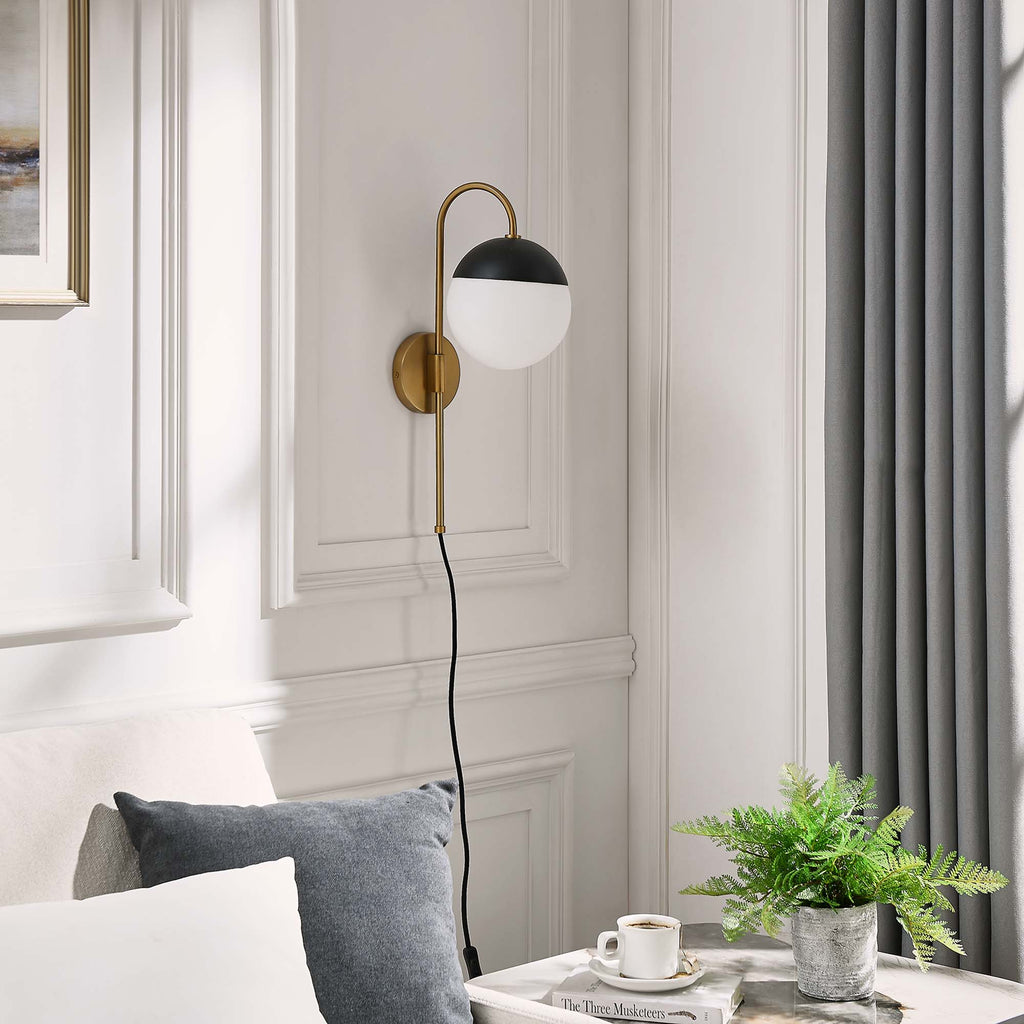Stellar 1-Light Wall Sconce - Opal Satin Brass