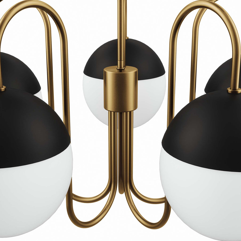 Stellar 5-Light Chandelier - Opal Satin Brass