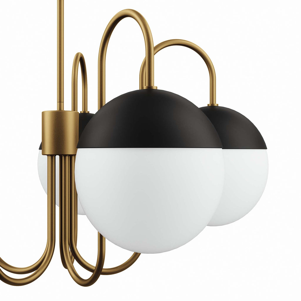 Stellar 5-Light Chandelier - Opal Satin Brass