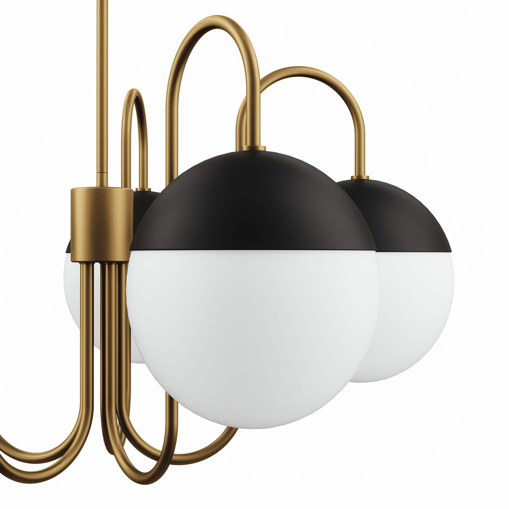 Stellar 5-Light Chandelier - Opal Satin Brass