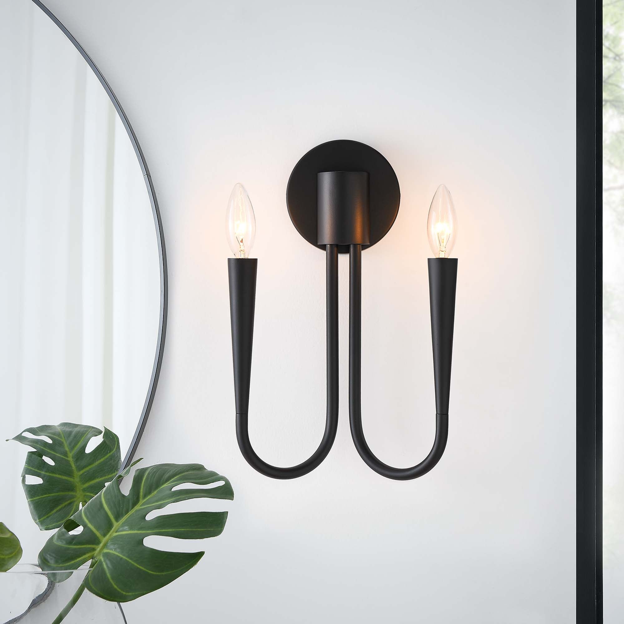 Penrose 2-Light Wall Sconce - Black