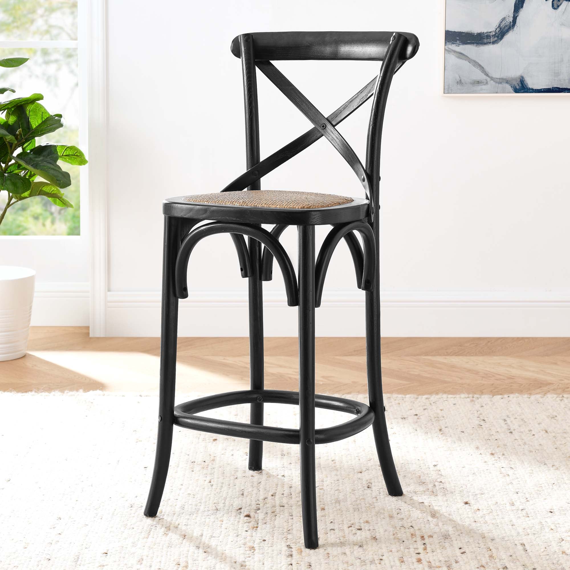 Gear Counter Stool - Black (EEI-5667-BLK)