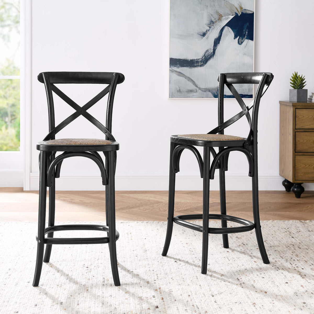 Gear Counter Stool - Black (EEI-5667-BLK)