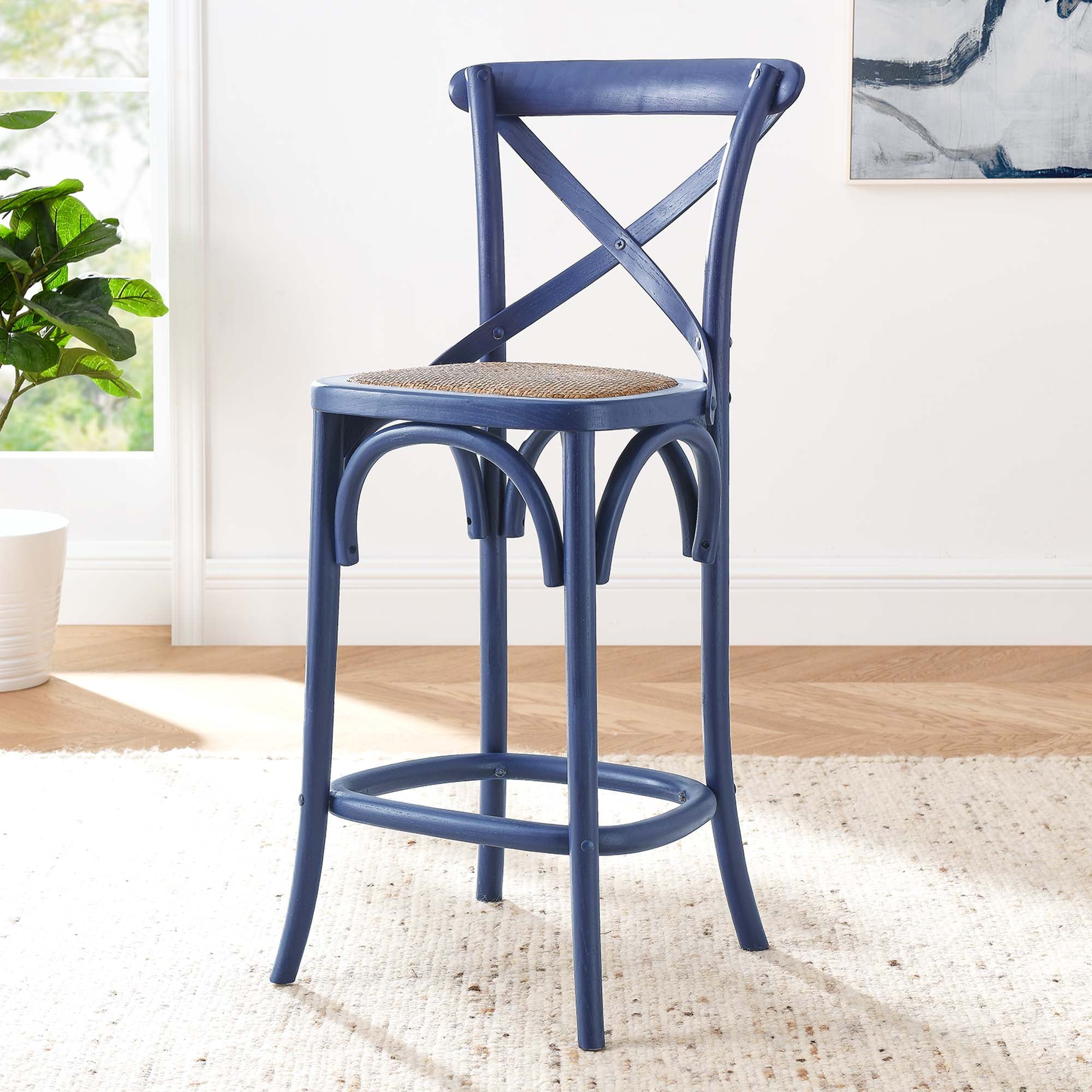 Gear Counter Stool - Midnight Blue (EEI-5667-MID)