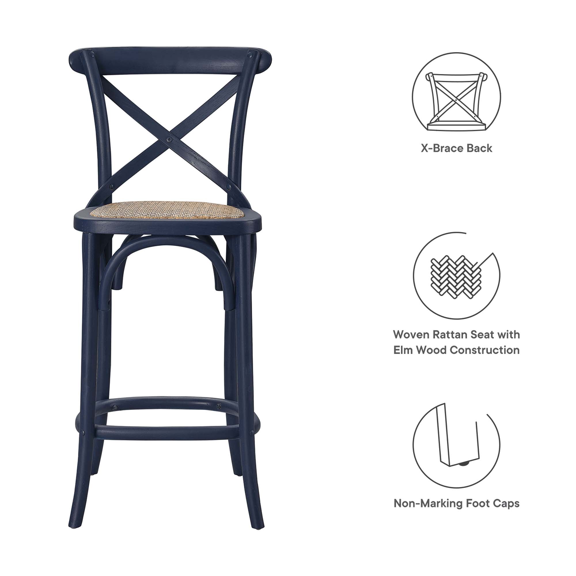 Gear Counter Stool - Midnight Blue (EEI-5667-MID)