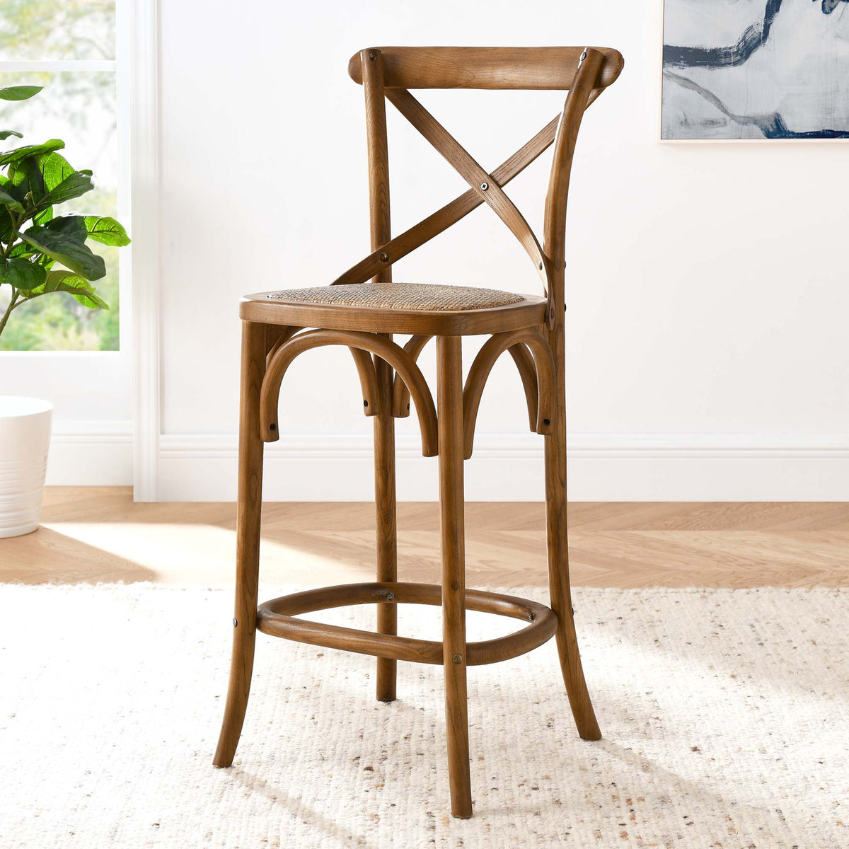 Gear Counter Stool - Walnut (EEI-5667-WAL)