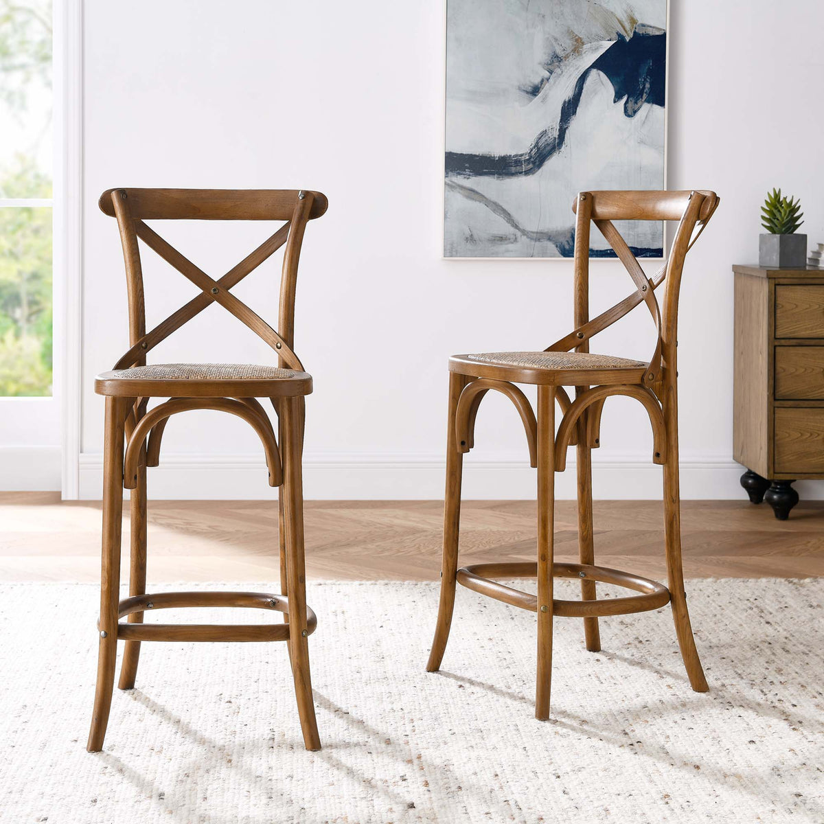 Gear Counter Stool - Walnut (EEI-5667-WAL)