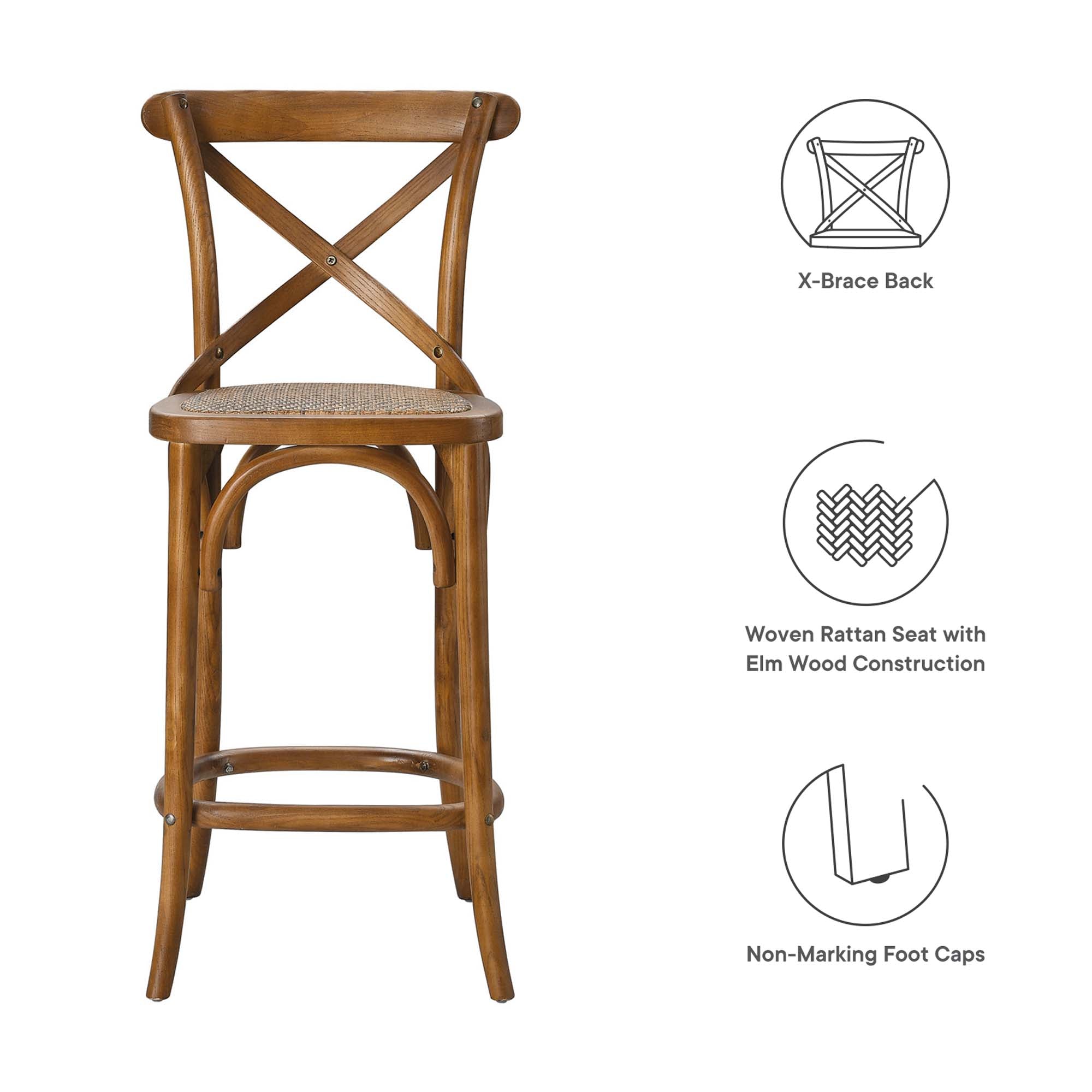 Gear Counter Stool - Walnut (EEI-5667-WAL)