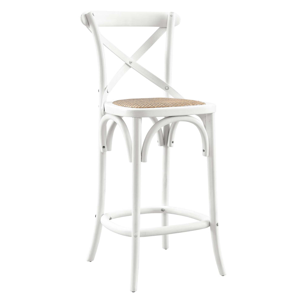 Gear Counter Stool - White (EEI-5667-WHI)