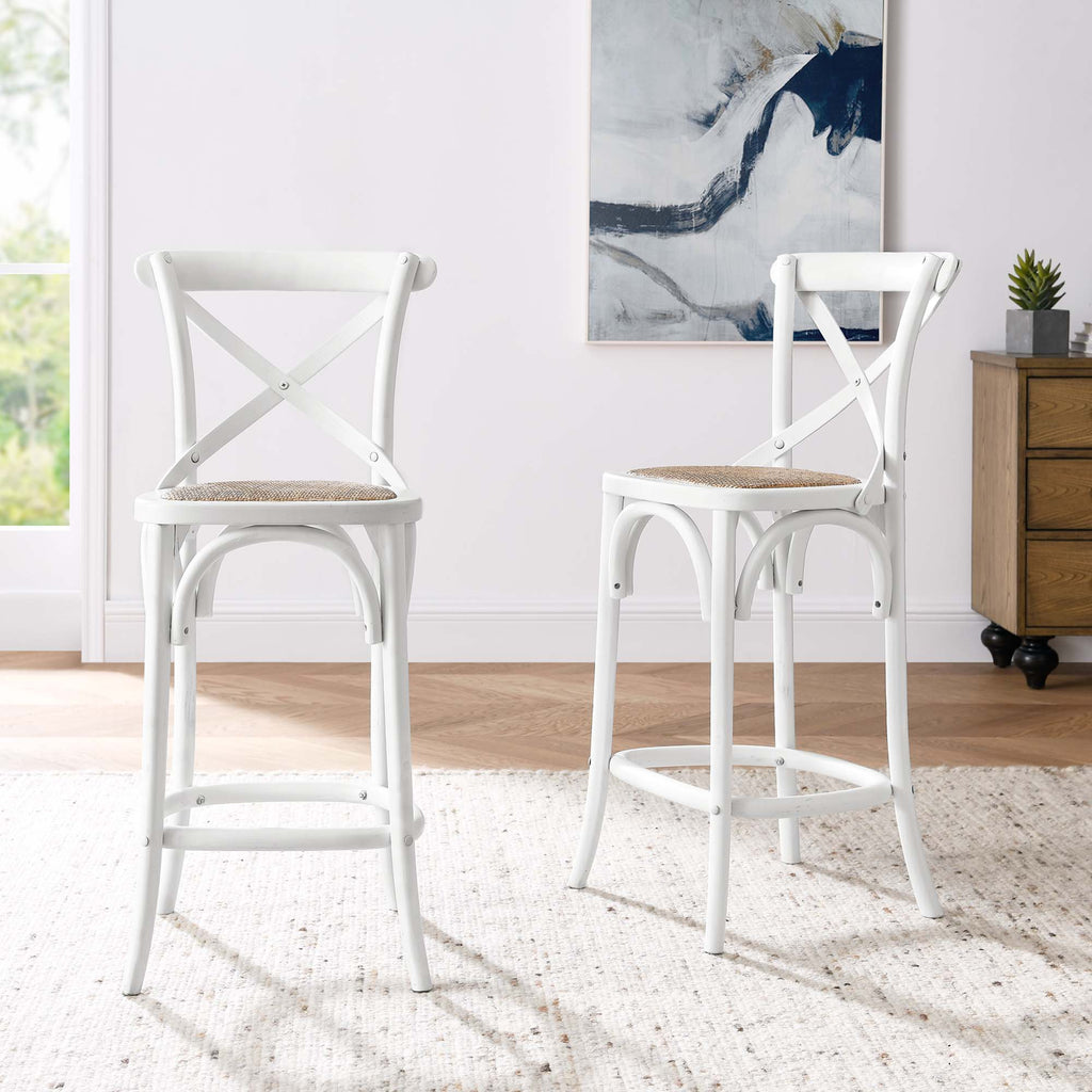 Gear Counter Stool - White (EEI-5667-WHI)