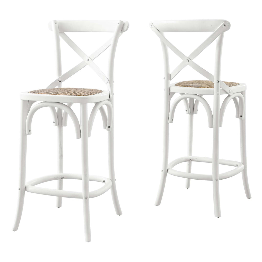 Gear Counter Stool - White (EEI-5667-WHI)