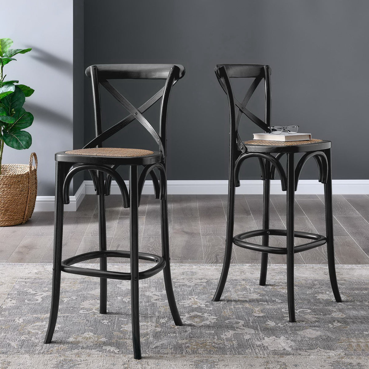 Gear Bar Stool - Black (EEI-5668-BLK)