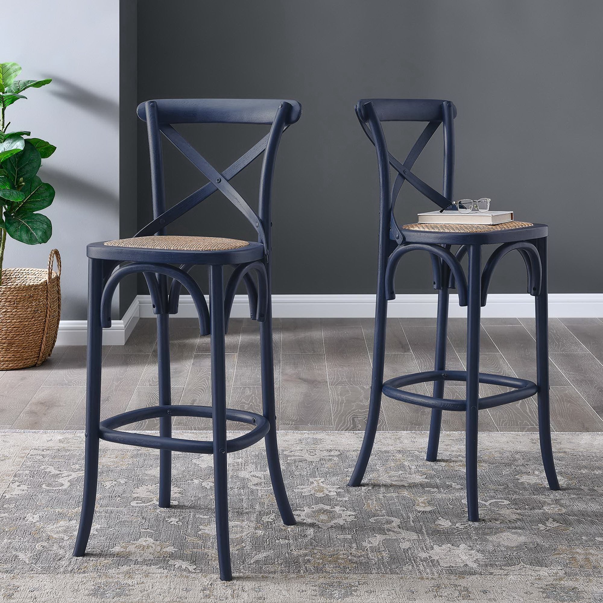 Gear Bar Stool - Midnight Blue (EEI-5668-MID)