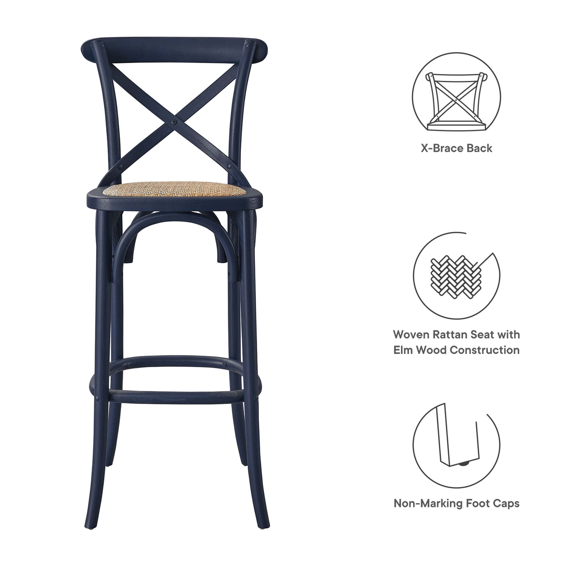 Gear Bar Stool - Midnight Blue (EEI-5668-MID)