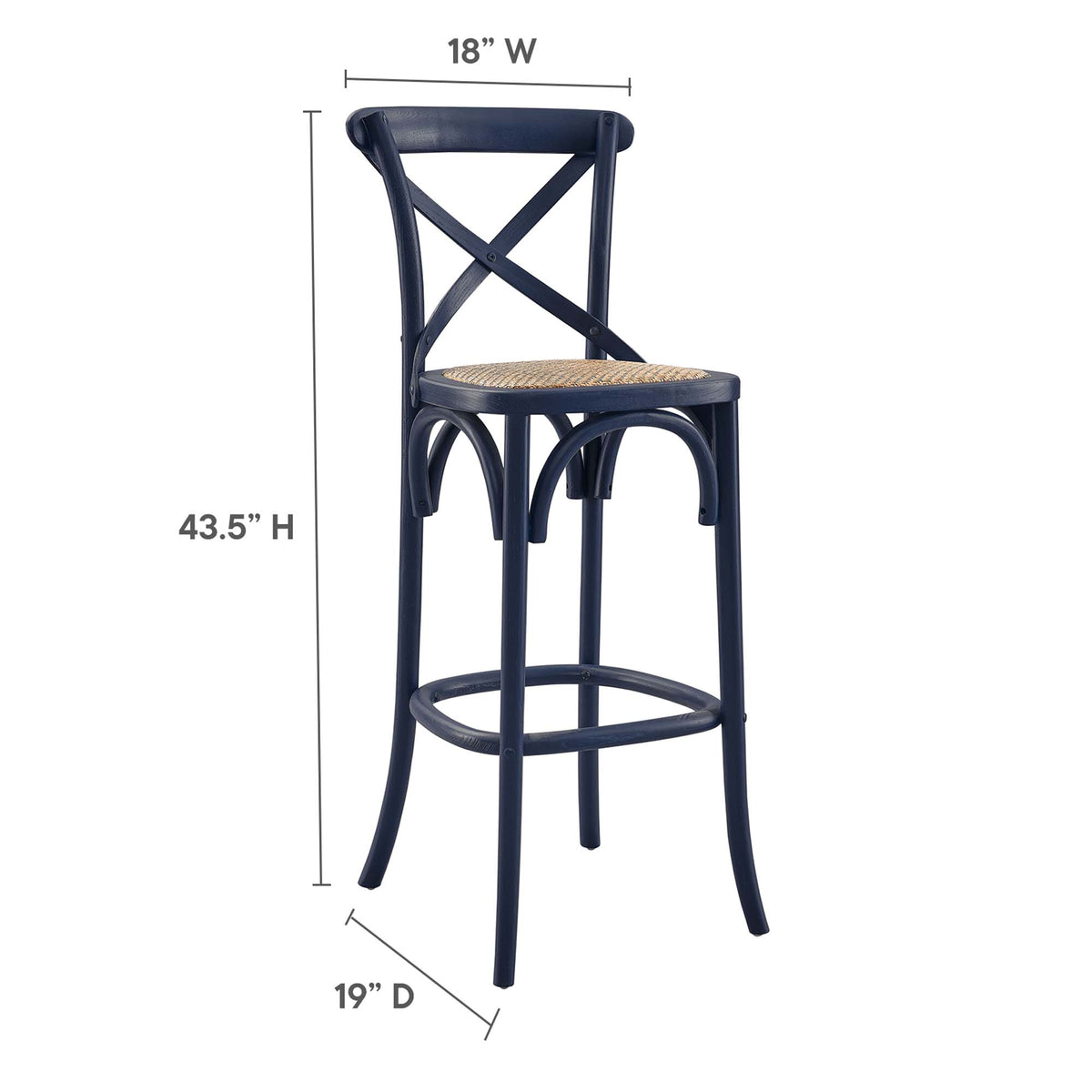 Gear Bar Stool - Midnight Blue (EEI-5668-MID)