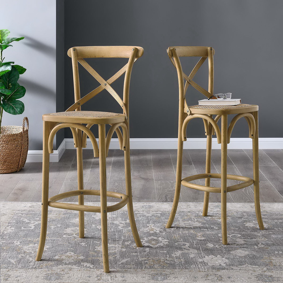 Gear Bar Stool - Natural (EEI-5668-NAT)