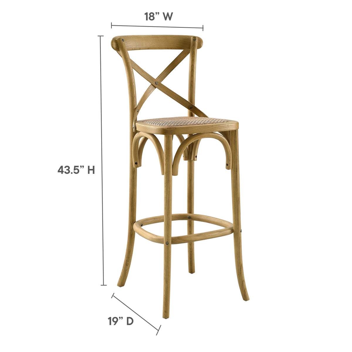Gear Bar Stool - Natural (EEI-5668-NAT)