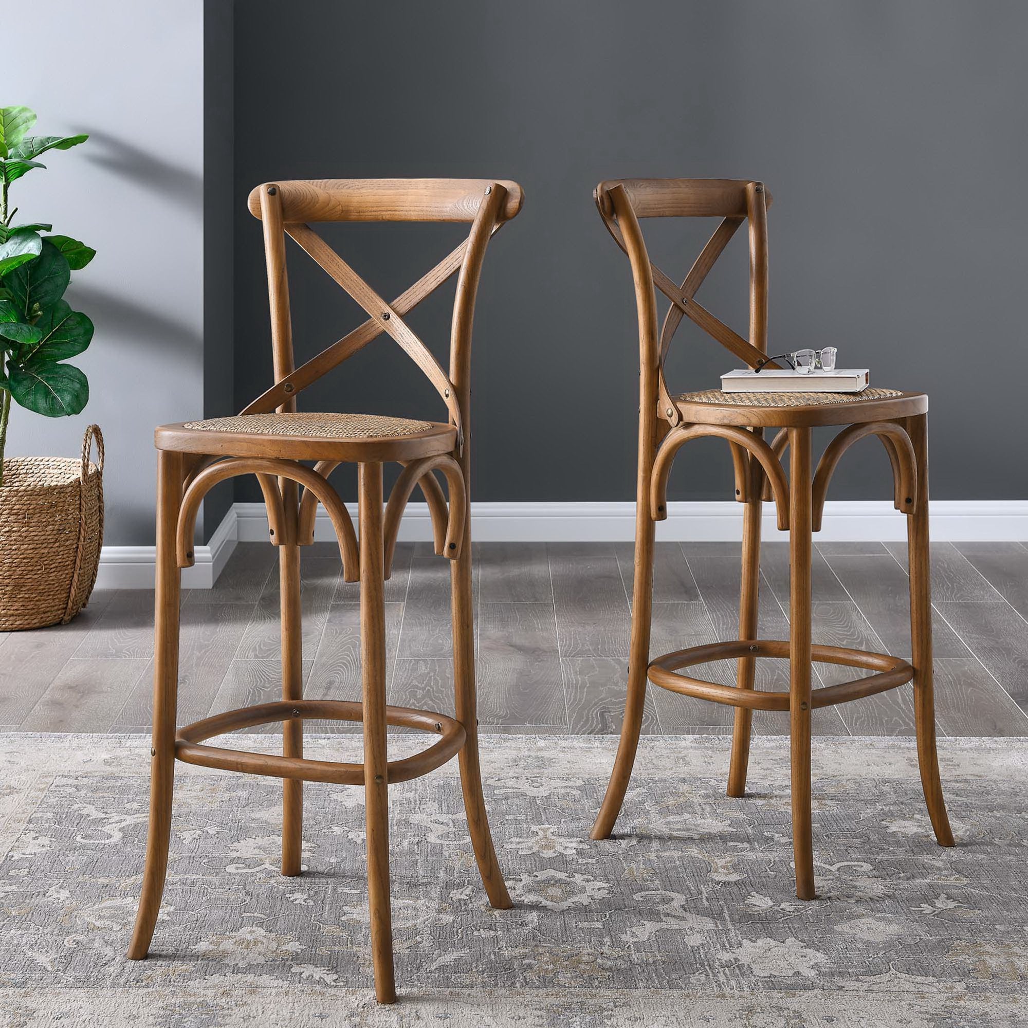 Gear Bar Stool - Walnut (EEI-5668-WAL)