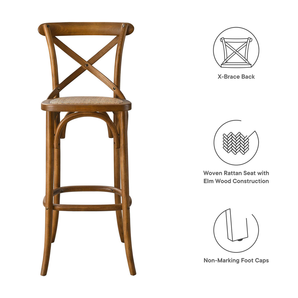 Gear Bar Stool - Walnut (EEI-5668-WAL)