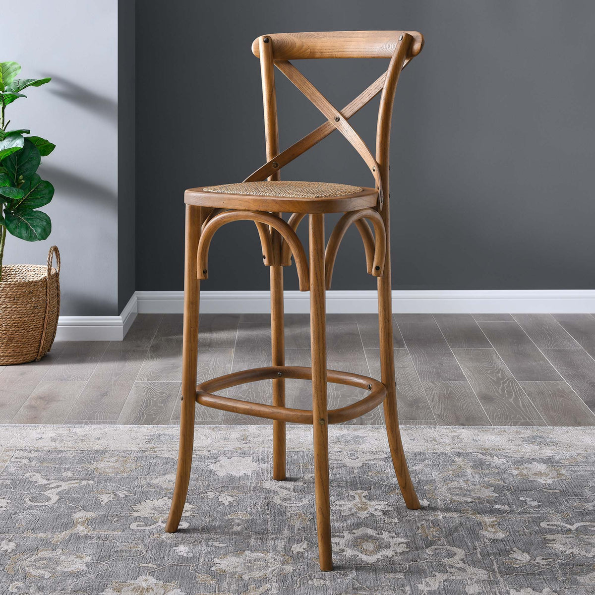 Gear Bar Stool - Walnut (EEI-5668-WAL)