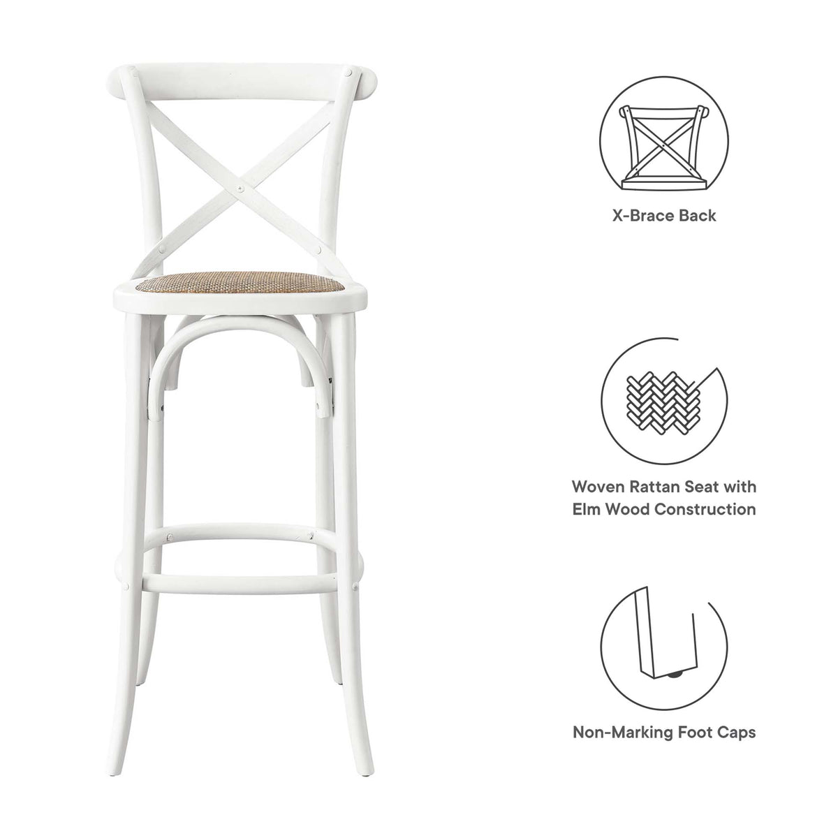 Gear Bar Stool - White (EEI-5668-WHI)