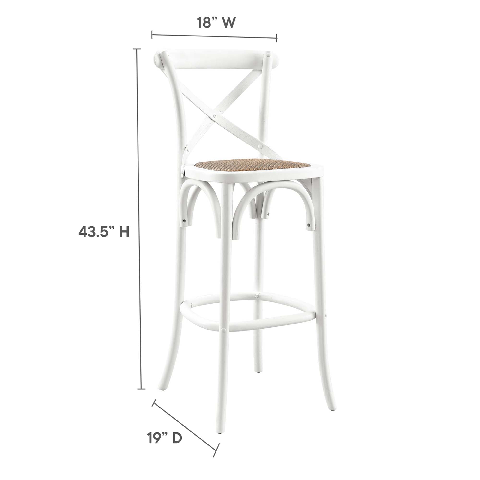 Gear Bar Stool - White (EEI-5668-WHI)